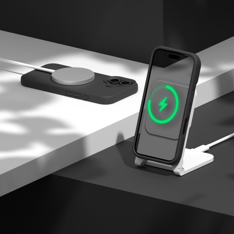 Кейс Etteri Silicone Mag case, За iPhone 17 (6.3), Черен