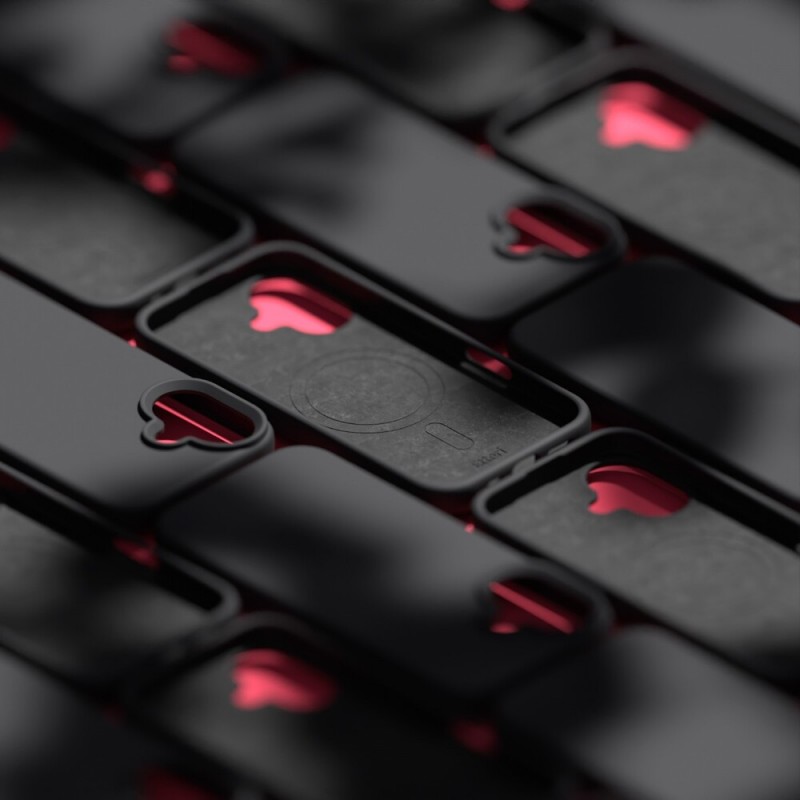 Кейс Etteri Silicone Mag case, За iPhone 17 (6.3), Черен