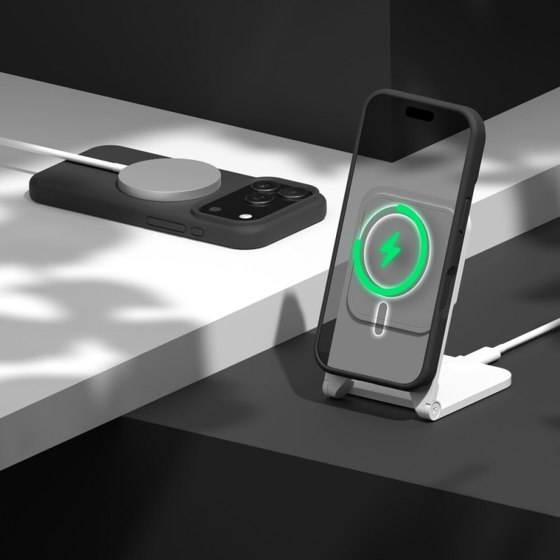 Кейс Etteri Silicone Mag case, За iPhone 17 Pro (6.3), Черен