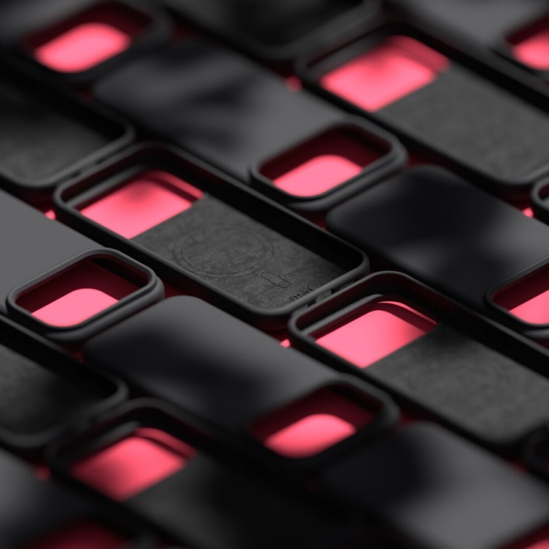 Кейс Etteri Silicone Mag case, За iPhone 17 Pro Max (6.9), Черен