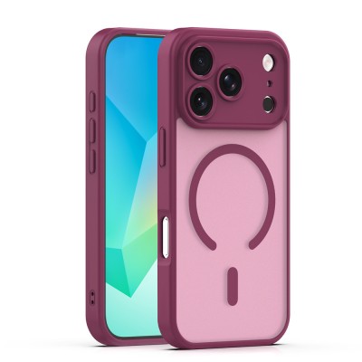 Кейс Mag Matt с отвори за камерите за iPhone 17 Pro (6.3) тъмнолилав