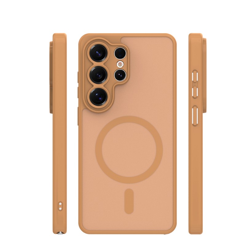 Кейс Mag Matt с отвори за камерите за Samsung Galaxy S26 Ultra светлокафяв