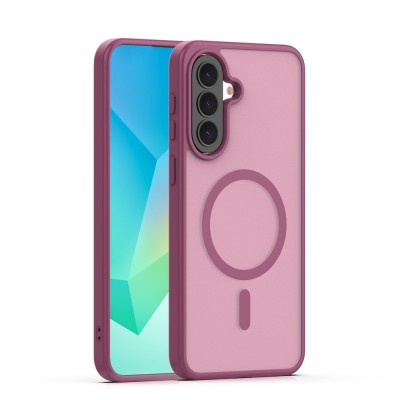 Кейс Mag Matt с цяла дупка за камерите за Samsung Galaxy A37 тъмнолилав