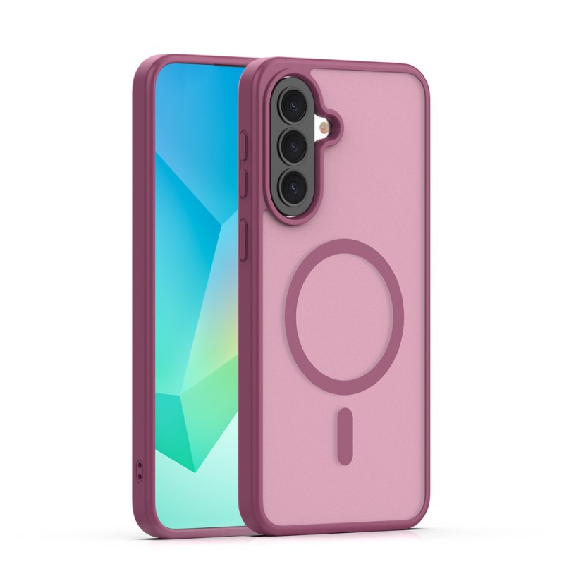 Кейс Mag Matt с цяла дупка за камерите за Samsung Galaxy A37 тъмнолилав