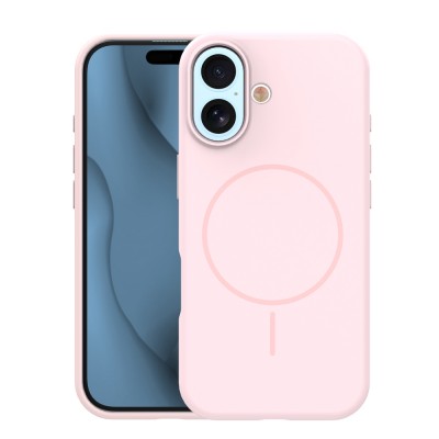 Кейс Silicone Thin Mag за iPhone 17 (6.3), светлорозов