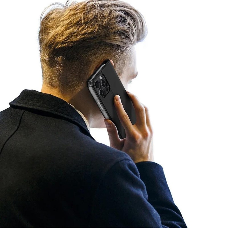 Кожен калъф тефтер Dux Ducis SKIN PRO, За iPhone 16 Pro (6.3), Черен