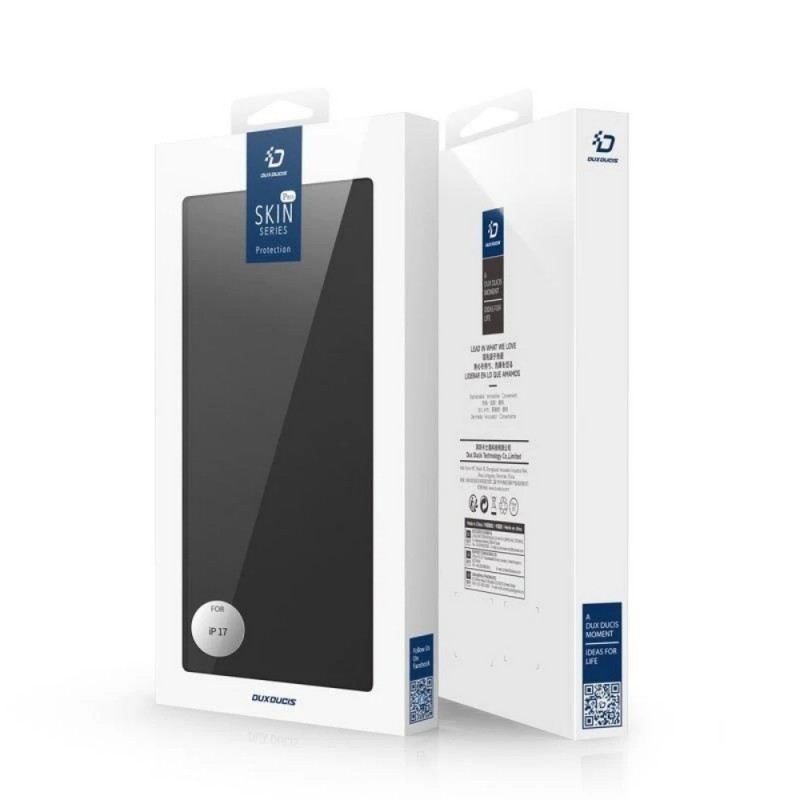 Кожен калъф тефтер Dux Ducis SKIN PRO, За iPhone 17 (6.3), Черен