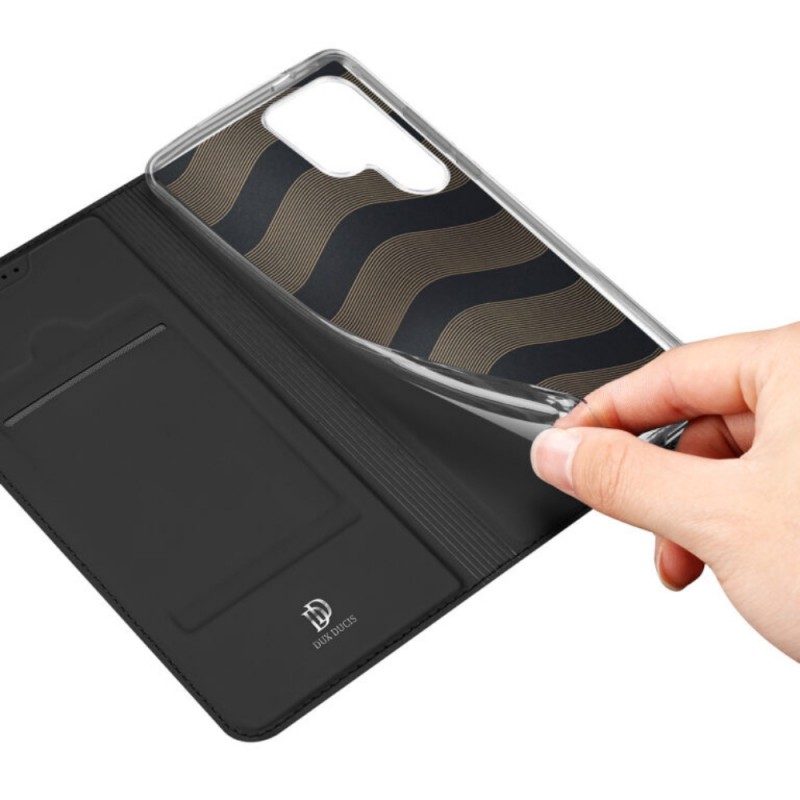 Кожен калъф тефтер Dux Ducis SKIN PRO, За Samsung Galaxy S25 Ultra, Черен