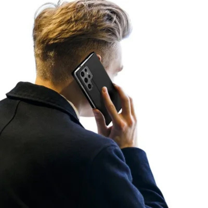 Кожен калъф тефтер Dux Ducis SKIN PRO, За Samsung Galaxy S25 Ultra, Черен