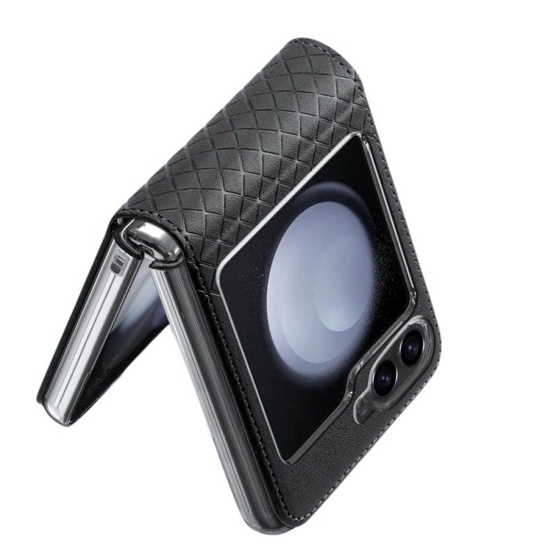 Кожен кейс Dux Ducis BRIL, За Samsung Galaxy Z Flip6, Черен
