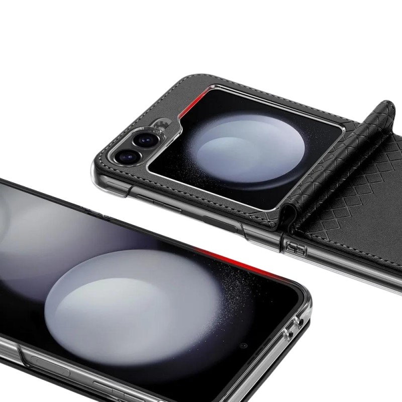 Кожен кейс Dux Ducis BRIL, За Samsung Galaxy Z Flip6, Черен