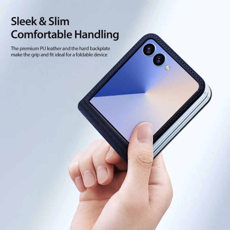 Кожен кейс Dux Ducis BRIL, За Samsung Galaxy Z Flip7, Черен