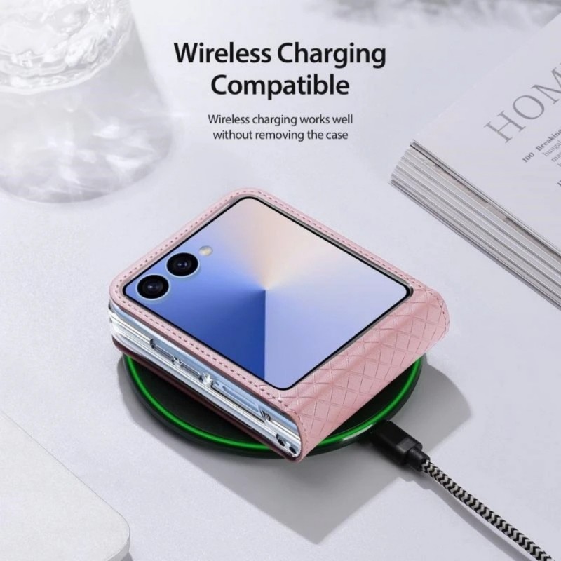 Кожен кейс Dux Ducis BRIL, За Samsung Galaxy Z Flip7, Розов