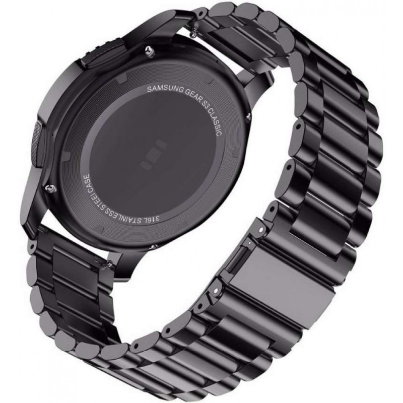 Метална каишка bSmart универсална за часовник Samsung, Huawei и др., 22mm, Черна