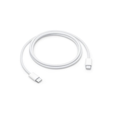 Оригинален кабел Apple USB-C - USB-C, 60W плетен, 1м, в кутия, Бял