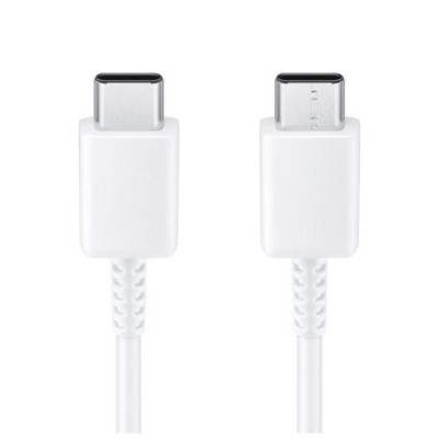 Оригинален кабел Samsung USB-C - USB-C, EP-DA705BBE, 1м, 3A, в плик, Бял