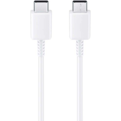 Оригинален кабел Samsung USB-C - USB-C, EP-DW767JWE, 25W, 1.8м, 3A, в плик, Бял