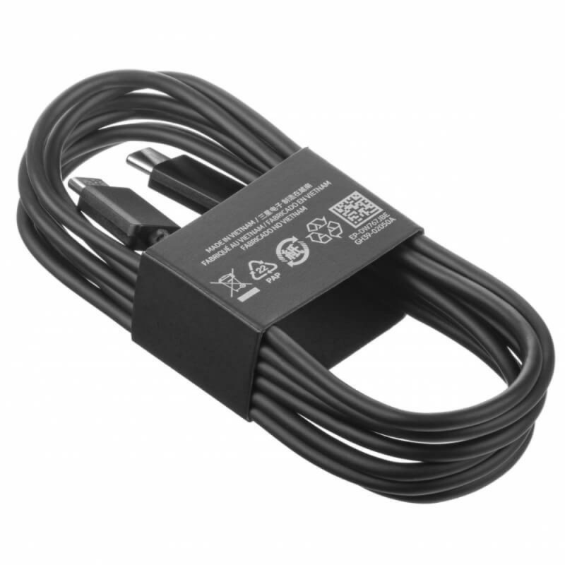 Оригинален кабел Type C-Type C Samsung EP-DW767JBE, 25W, 1.8м, 3A, в плик, Черен