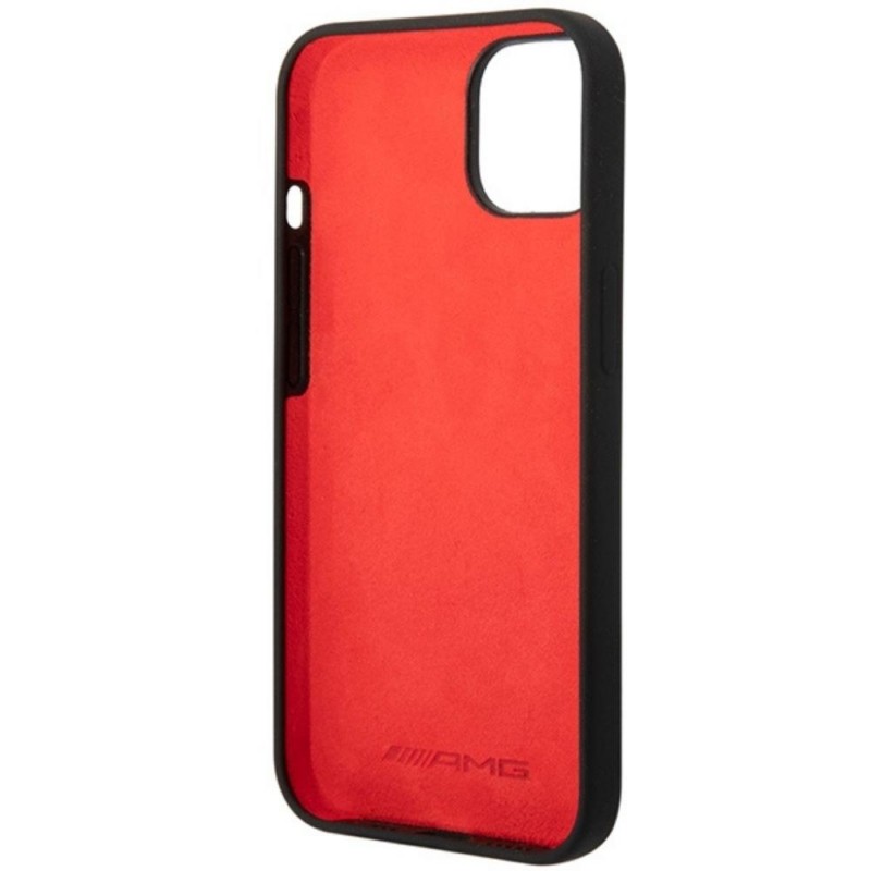 Оригинален кейс AMG Silicone Carbon Pattern, За iPhone 14 (6.1), Черен