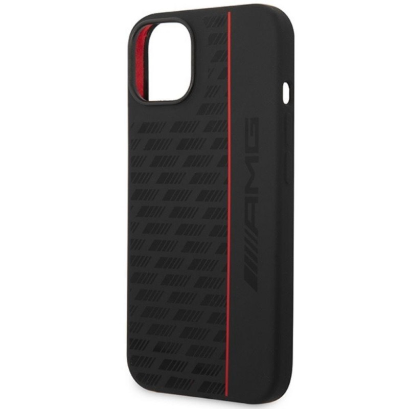 Оригинален кейс AMG Silicone Carbon Pattern, За iPhone 14 (6.1), Черен