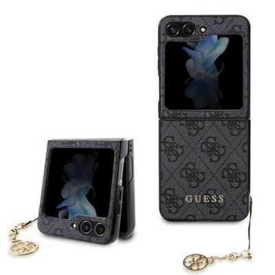 Оригинален кейс Guess 4G Charms Collection, За Samsung Galaxy Z Flip5 5G, Черен