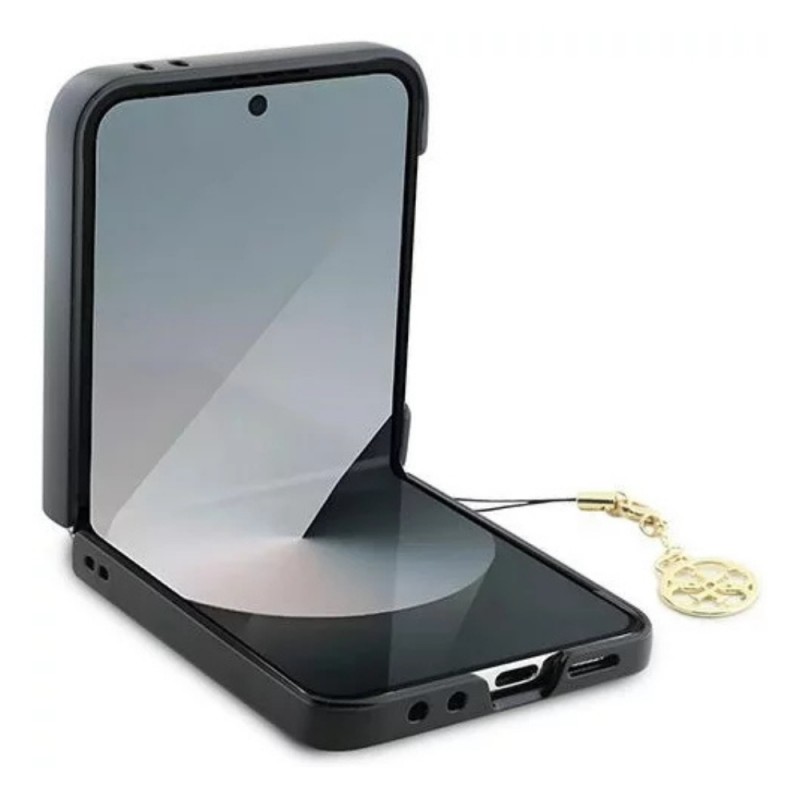 Оригинален кейс Guess 4G Charms Collection, За Samsung Galaxy Z Flip6, Черен