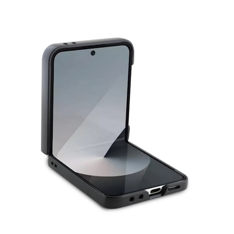 Оригинален кейс Guess 4G Glitter Script, За Samsung Galaxy Z Flip6, Черен