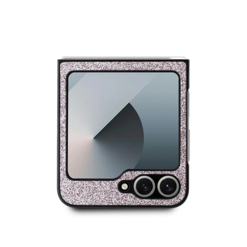 Оригинален кейс Guess 4G Glitter Script, За Samsung Galaxy Z Flip6, Черен