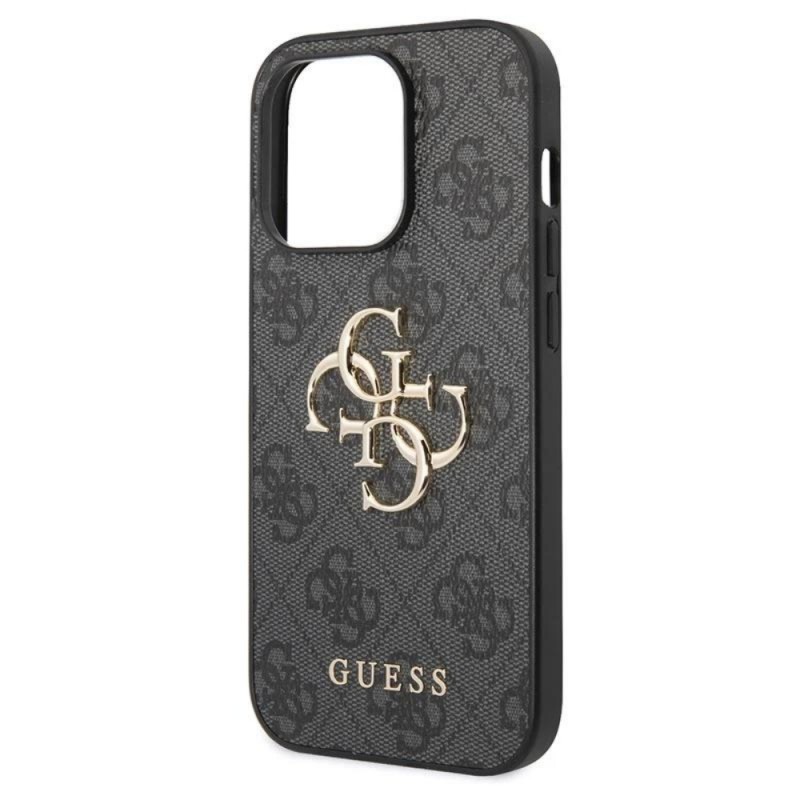 Оригинален кейс Guess 4G Metal Logo, За iPhone 15 Pro Max (6.7), Сив