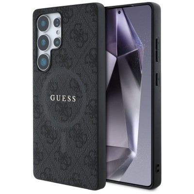 Оригинален кейс Guess 4G Ring Classic Logo MagSafe, За Samsung Galaxy S25 Ultra, Черен