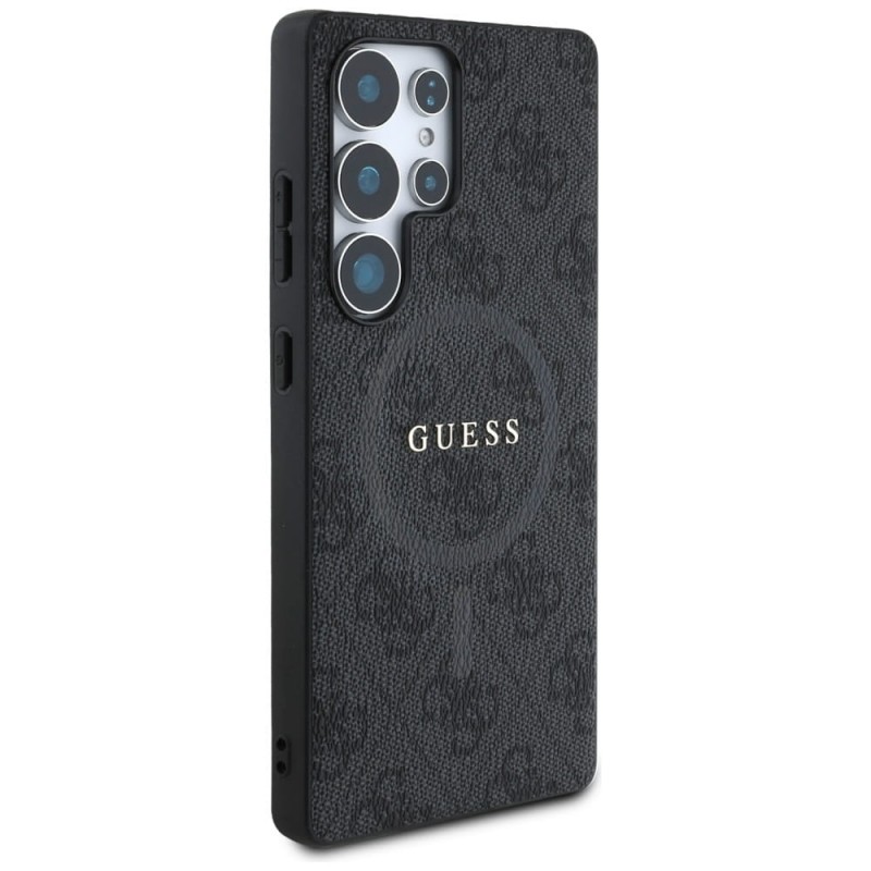 Оригинален кейс Guess 4G Ring Classic Logo MagSafe, За Samsung Galaxy S25 Ultra, Черен