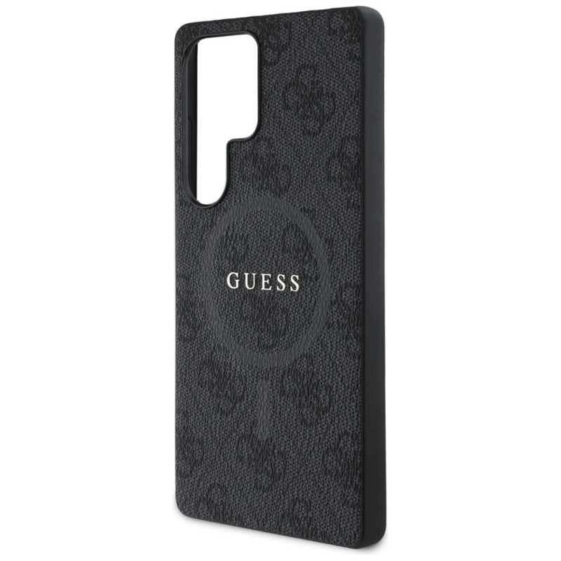 Оригинален кейс Guess 4G Ring Classic Logo MagSafe, За Samsung Galaxy S25 Ultra, Черен