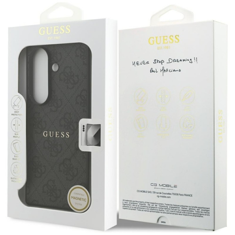 Оригинален кейс Guess 4G Ring Classic Logo MagSafe, За Samsung Galaxy Z Fold7, Черен