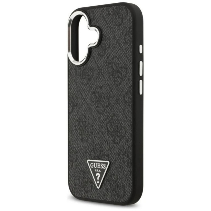 Оригинален кейс Guess 4G Triangle Metal Logo MagSafe, За iPhone 17 (6.3), Черен