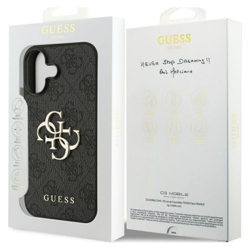 Оригинален кейс Guess Big 4G Logo Classic, За iPhone 17 (6.3), Черен