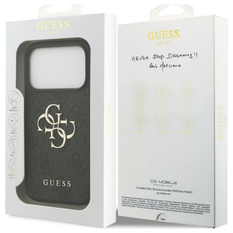 Оригинален кейс Guess Big 4G Logo Classic, За iPhone 17 Pro Max (6.9), Черен