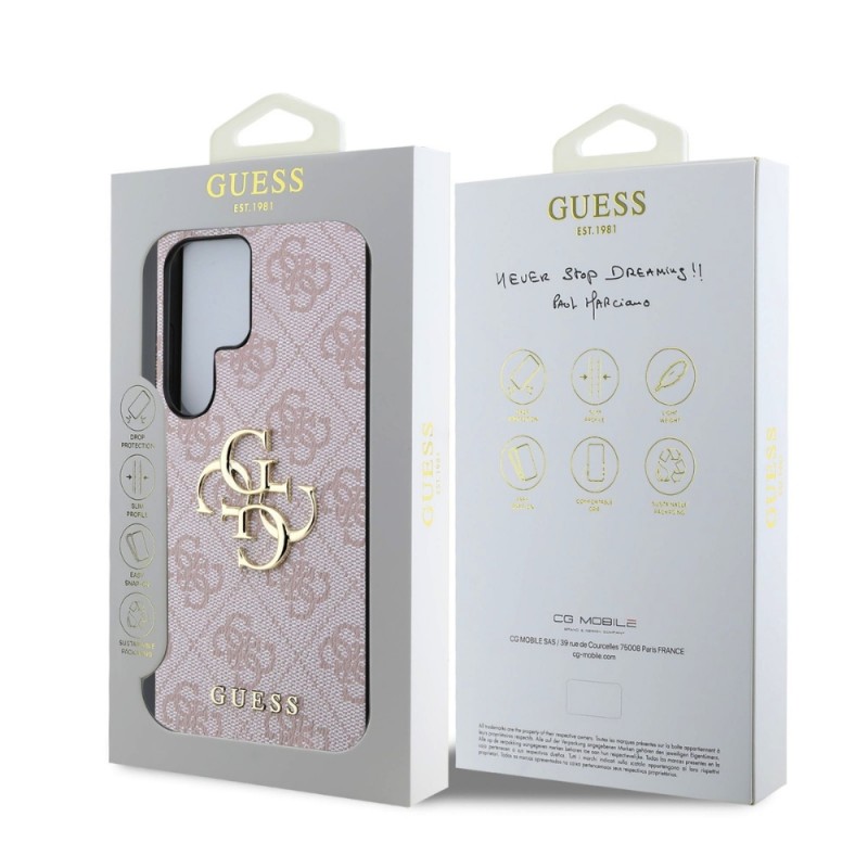 Оригинален кейс Guess Big 4G Logo Classic, За Samsung Galaxy S25 Ultra, Розов