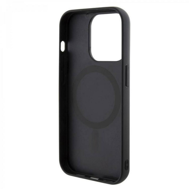 Оригинален кейс Guess GCube Stripes MagSafe, За iPhone 15 Pro (6.1), Черен