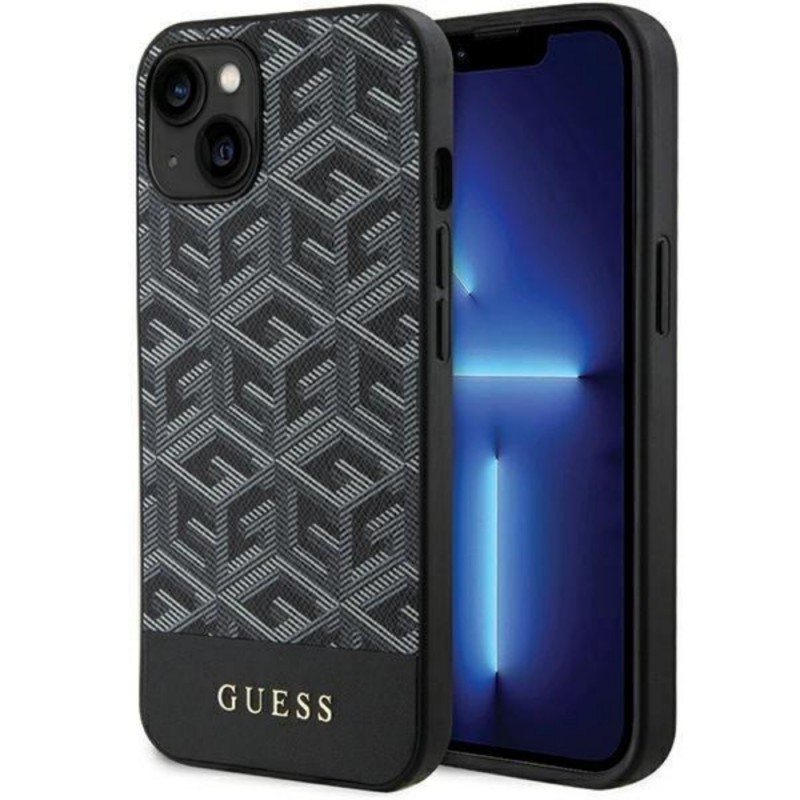 Оригинален кейс Guess GCube Stripes MagSafe, За iPhone 15 Pro Max (6.7), Черен