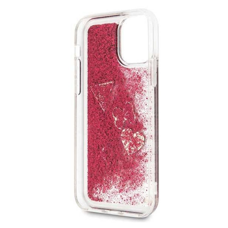 Оригинален кейс Guess Glitter Hearts, За iPhone 11 Pro (5.8), Червен