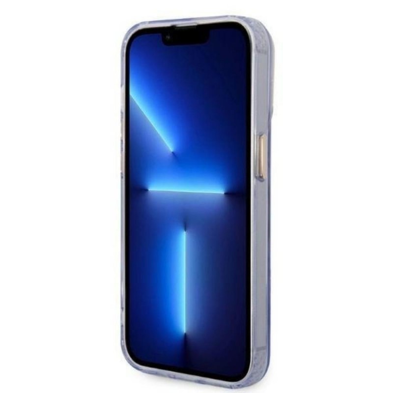 Оригинален кейс Guess Gold Outline Translucent MagSafe, За iPhone 14 Pro (6.1), Лилав
