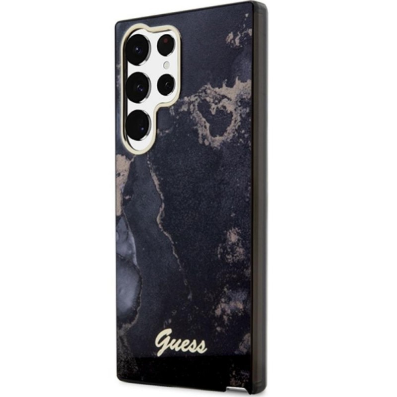 Оригинален кейс Guess Golden Marble Collection, За Samsung Galaxy S23 Ultra (S918B), Черен
