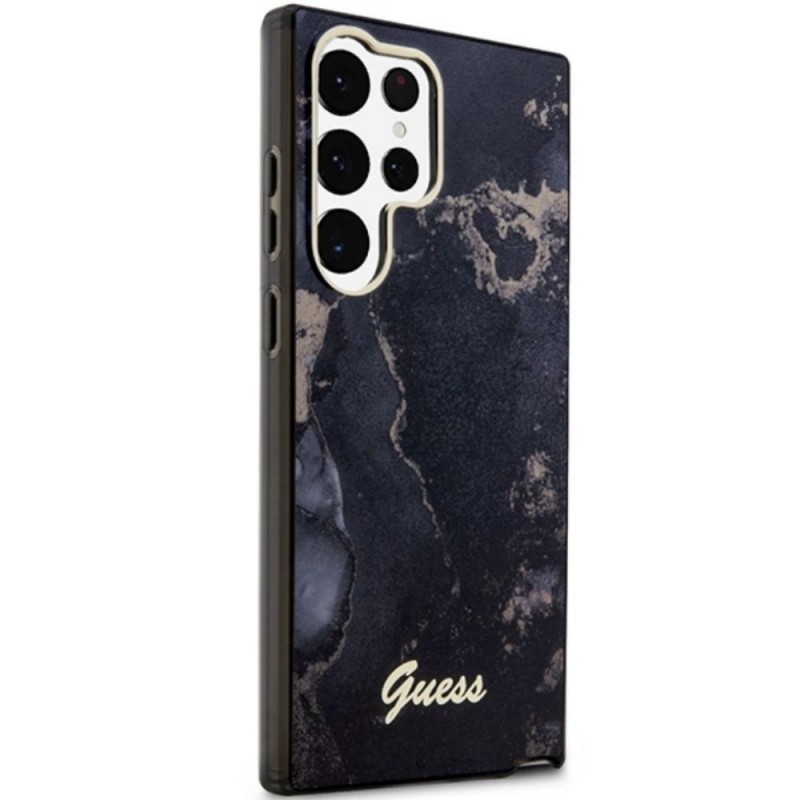 Оригинален кейс Guess Golden Marble Collection, За Samsung Galaxy S23 Ultra (S918B), Черен