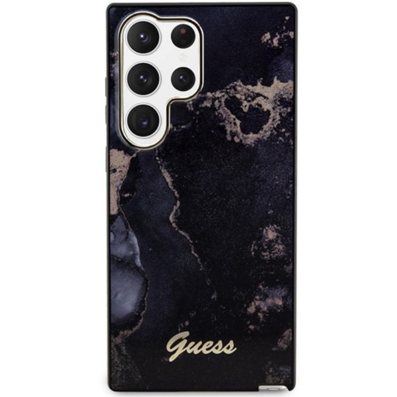 Оригинален кейс Guess Golden Marble Collection, За Samsung Galaxy S23 Ultra (S918B), Черен