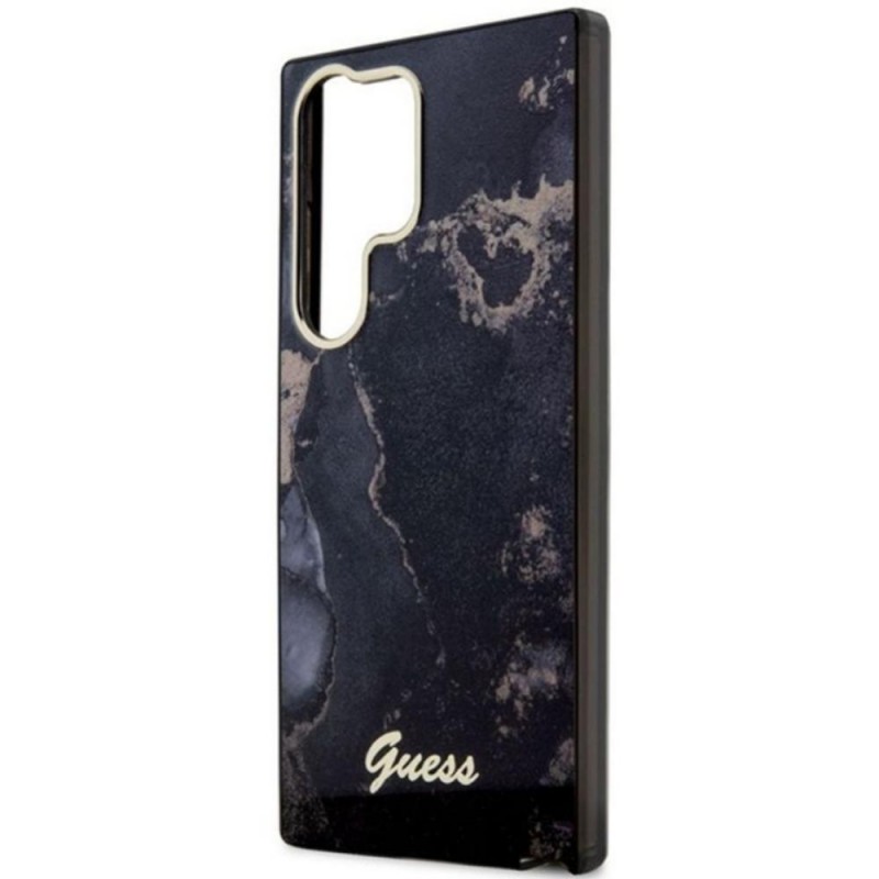 Оригинален кейс Guess Golden Marble Collection, За Samsung Galaxy S23 Ultra (S918B), Черен