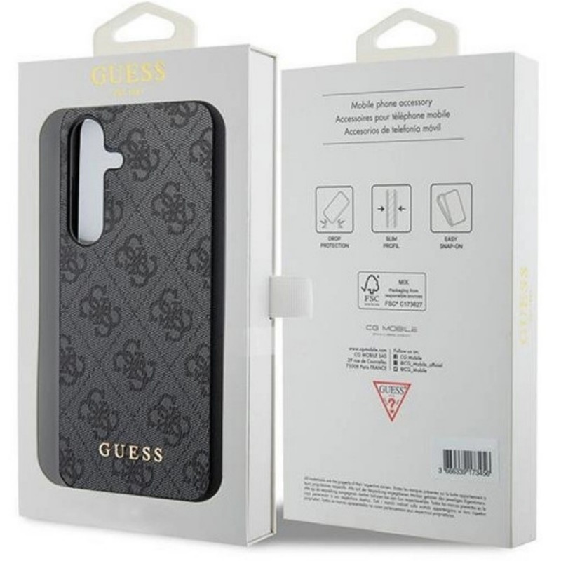 Оригинален кейс Guess HC 4G Metal Gold Logo, За Samsung Galaxy S24 (S921B), Черен