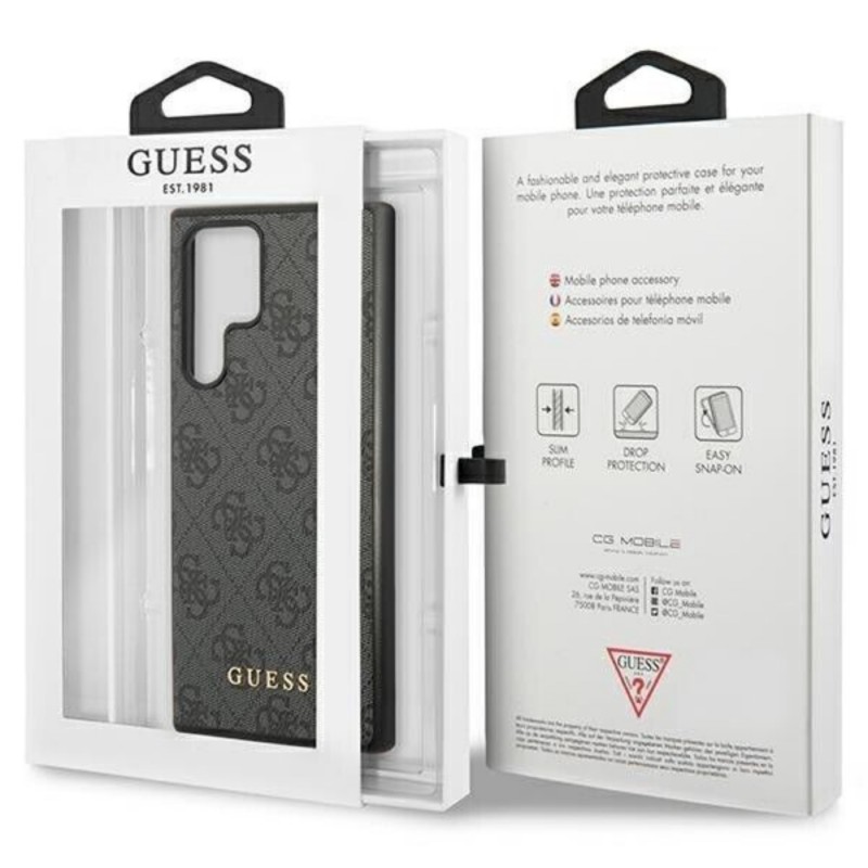 Оригинален кейс Guess HC 4G Metal Gold Logo, За Samsung Galaxy S24 Ultra (S928B), Черен