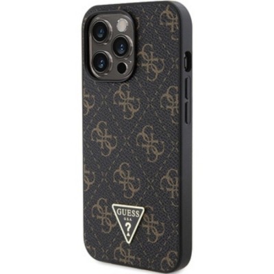 Оригинален кейс Guess HC 4G Triangle Metal Logo, За iPhone 15 Pro (6.1), Черен