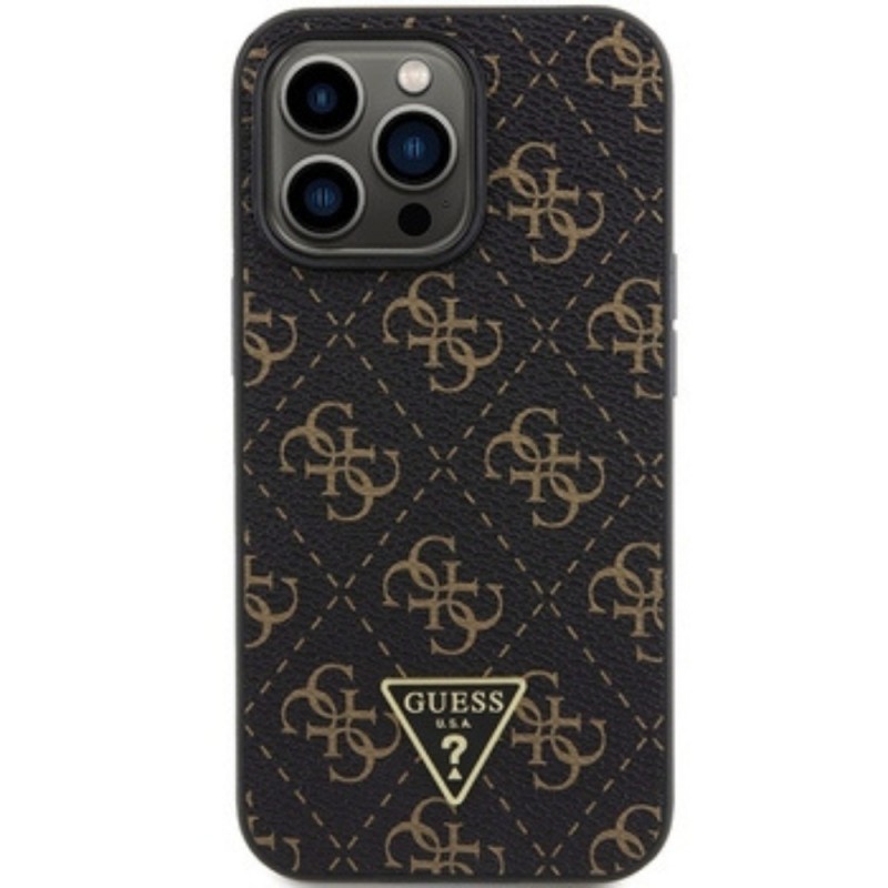 Оригинален кейс Guess HC 4G Triangle Metal Logo, За iPhone 15 Pro (6.1), Черен