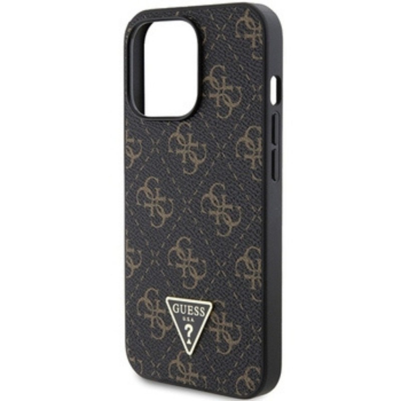 Оригинален кейс Guess HC 4G Triangle Metal Logo, За iPhone 15 Pro (6.1), Черен